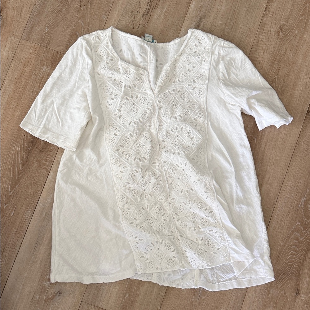 Sundance White Embroidered Blouse